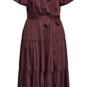 City Chic Sweetness Tiered Maxi Dress Oxblood Size Large Brand New Tags Attached